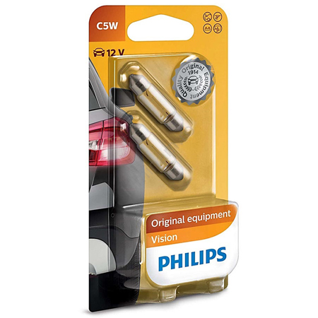 SET 2X BEC AUTO 12V 5W FESTOON VISION PHILIPS
