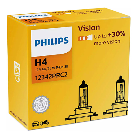 SET 2 BUC BECURI AUTO VISION H4 PHILIPS