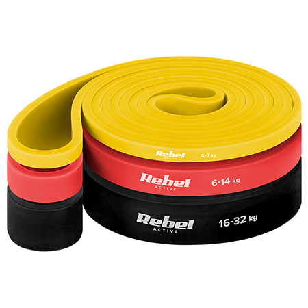 SET 3 BENZI ELASTICE POWER BAND 4-32KG REBEL ACTIVE SET 3 BENZI ELASTICE POWER BAND 4-32KG REBEL ACTIVE