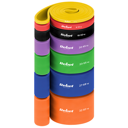 SET 7 BENZI ELASTICE POWER BAND 4-82KG REBEL ACTIVE SET 7 BENZI ELASTICE POWER BAND 4-82KG REBEL ACTIVE